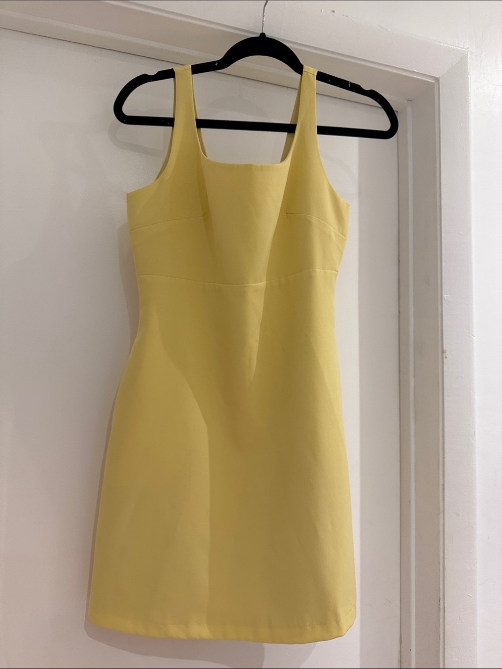 Sleeveless Yellow Square-Neck Mini Dress. Never worn